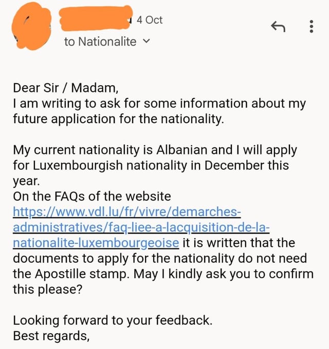 Inconstency betwen VDL website and the reply from this public servant. So misleading on citizenship application. I've read an old post here that an American managed through with Apostille. Your thoughts please?