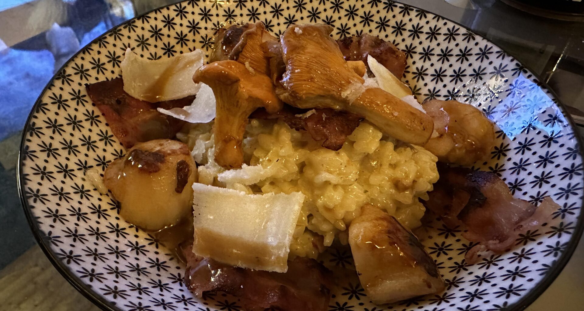 Risotto lard girolles et Saint Jacques