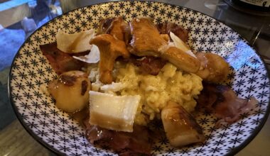Risotto lard girolles et Saint Jacques