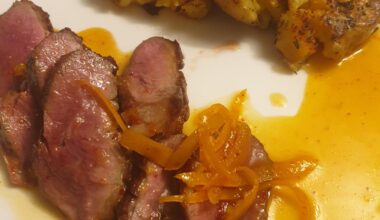 Magret de canard, sauce bigarde