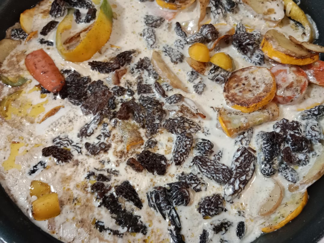 Poulet crème morilles et chardonnay