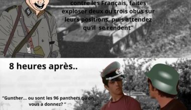 Giga gaillard de la 2nd DB face a la vierge Panzer division