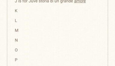 r/Juve's alphabet. J is for 🎶JUVE STORIA DI UN GRANDE AMORE. Let's continue with K!