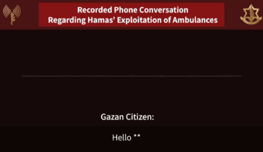 Phone conversation of Hamas exploiting ambulances to smuggle weapons