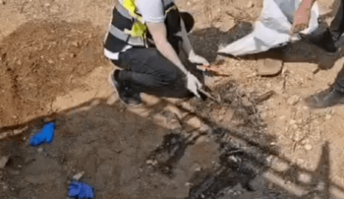 In the footage you can see the Israeli medical forces collecting human remains in order to identify them.