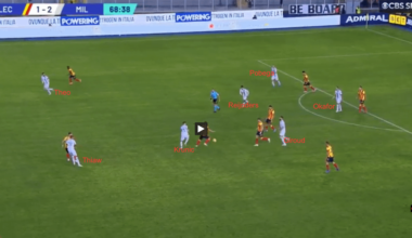 Seconds leading to Lecce's second goal. What's the point of playing like this?