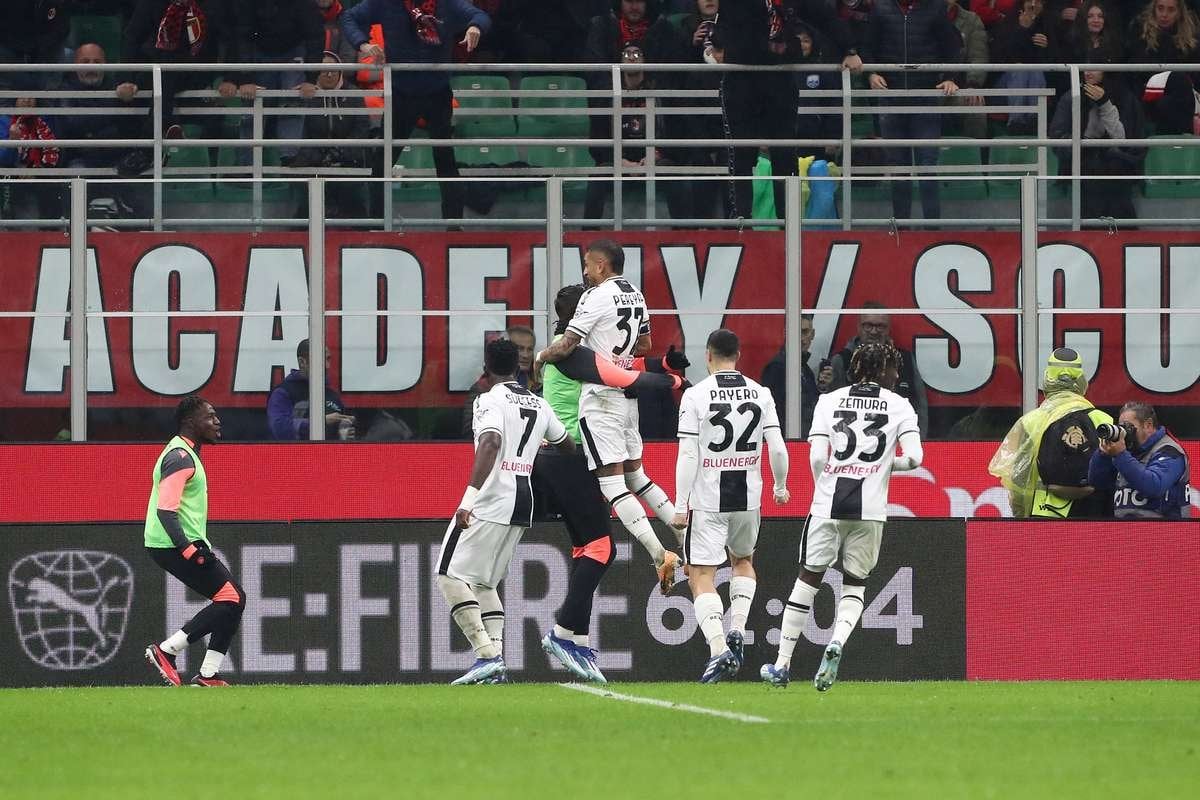 Udinese pick up first league win of season as AC Milan drop points in title race