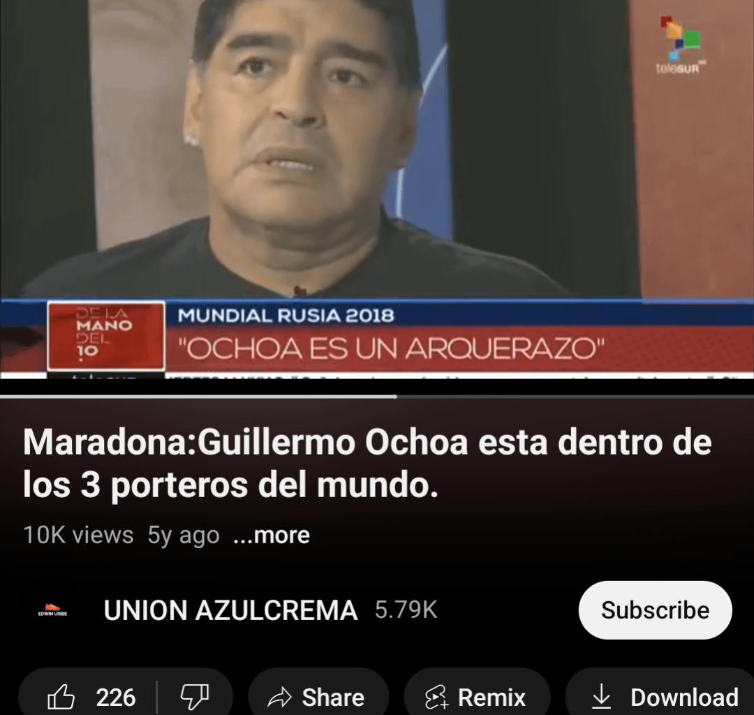 I just want to point this out one time before Salernitana descend. Ochoa was considered amongst one of the best 3 Goalkeepers in the world after the 2007 Copa America by Maradona