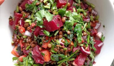 Salade de lentilles, chaude et délicieuse (vegan)