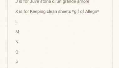 r/Juve's alphabet. K is for Keeping clean sheets *GIF of Allegri*. Let's continue with L!