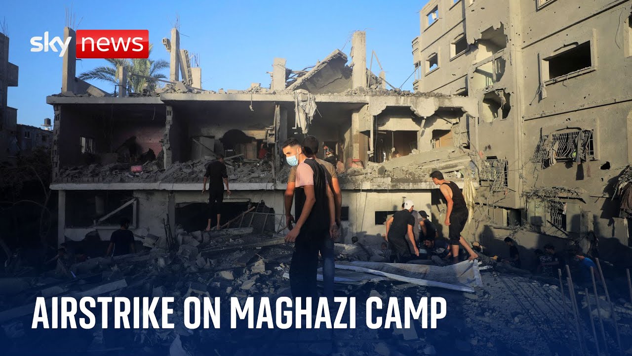 Israel investigating air strike on a refugee camp which killed at least 100 Palestinians
