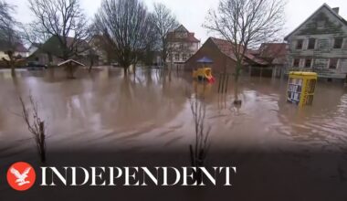 Christmas washout in German village as heavy rains cause rivers to burst their banks