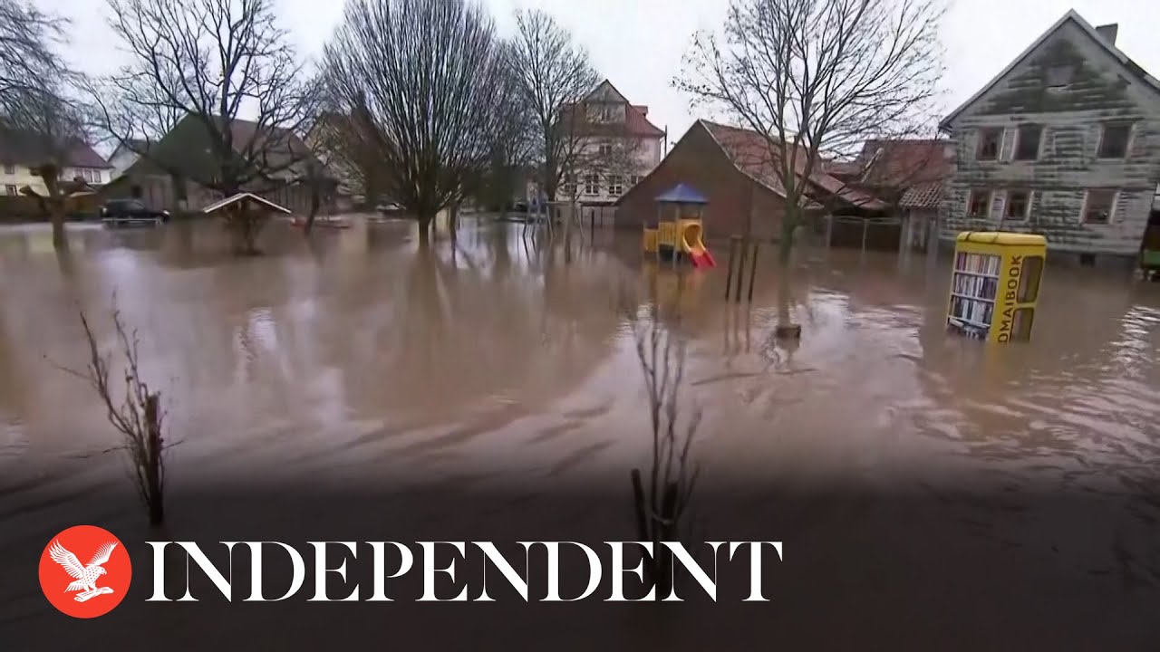 Christmas washout in German village as heavy rains cause rivers to burst their banks