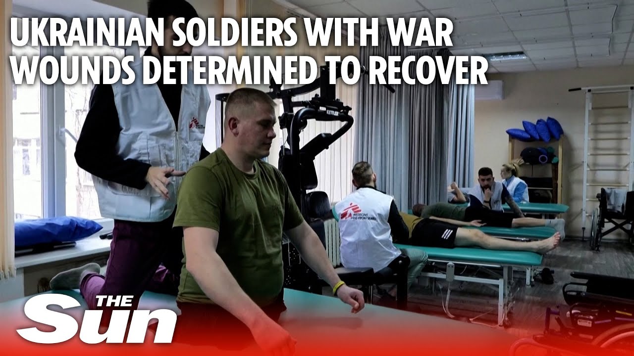 Ukrainian soldiers with war wounds determined to recover