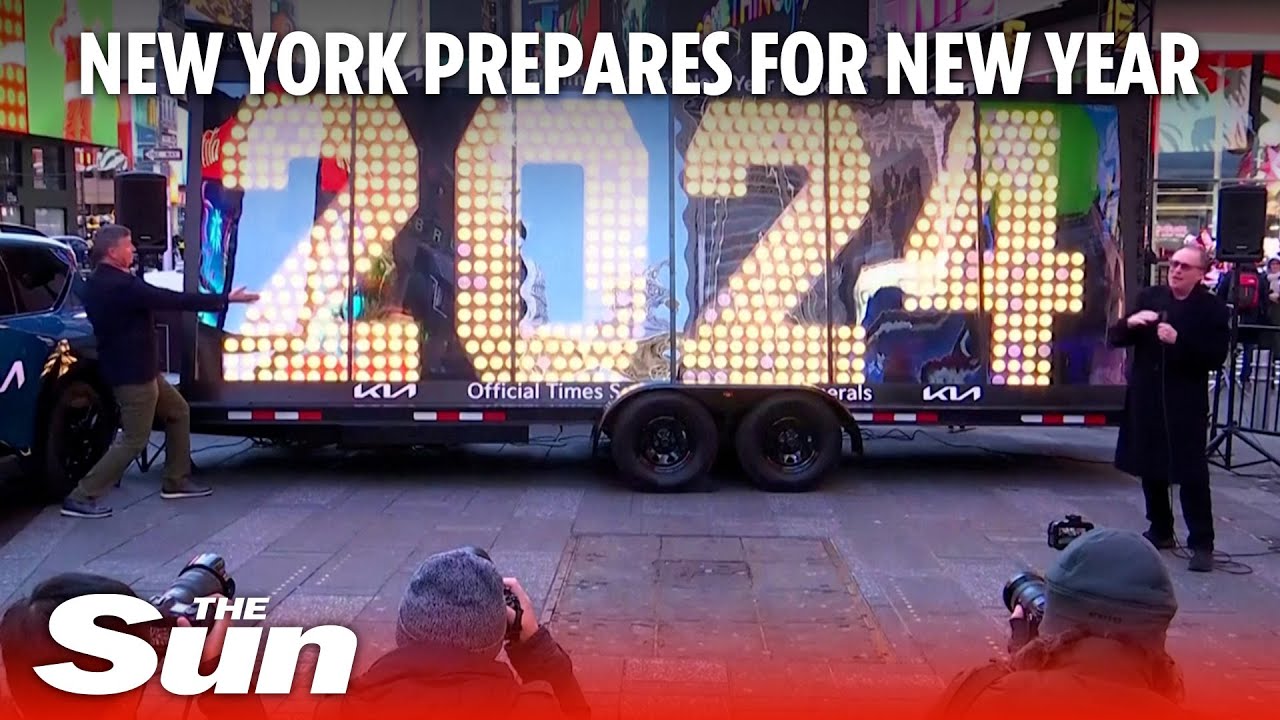 Giant number '2024' arrives in Times Square ahead of New Year celebrations