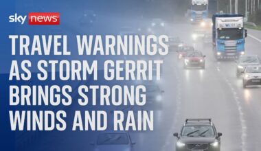Travel warnings as Storm Gerrit batters Britain