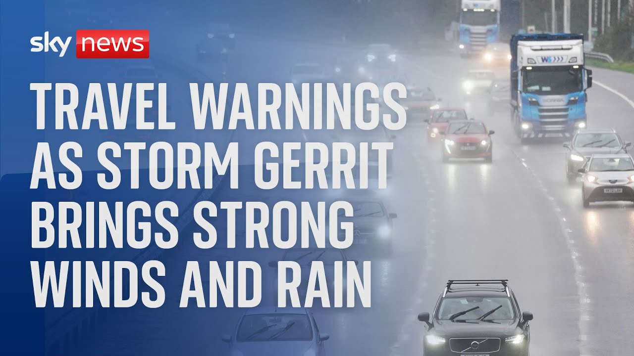 Travel warnings as Storm Gerrit batters Britain
