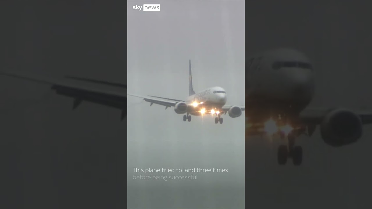 Planes struggle to land at Bristol Airport in strong winds