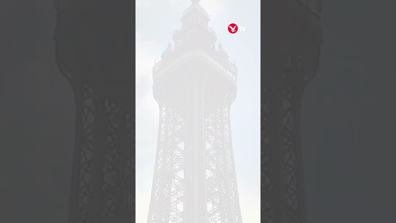 Blackpool Tower 'fire' found to be orange netting  #shorts