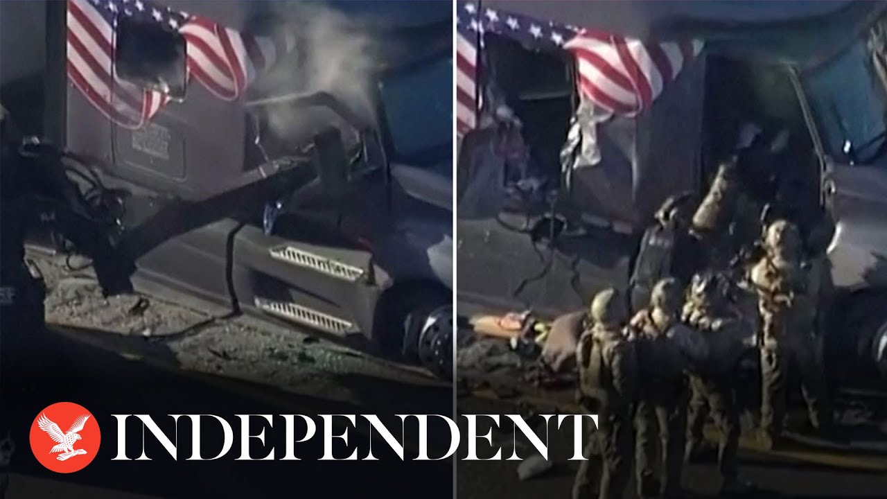 SWAT rip open truck with robot ending hours-long police chase
