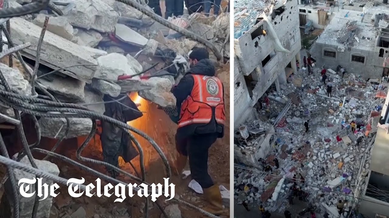 Israel-Gaza: Palestinians search for survivors and dig through rubble following bombardment