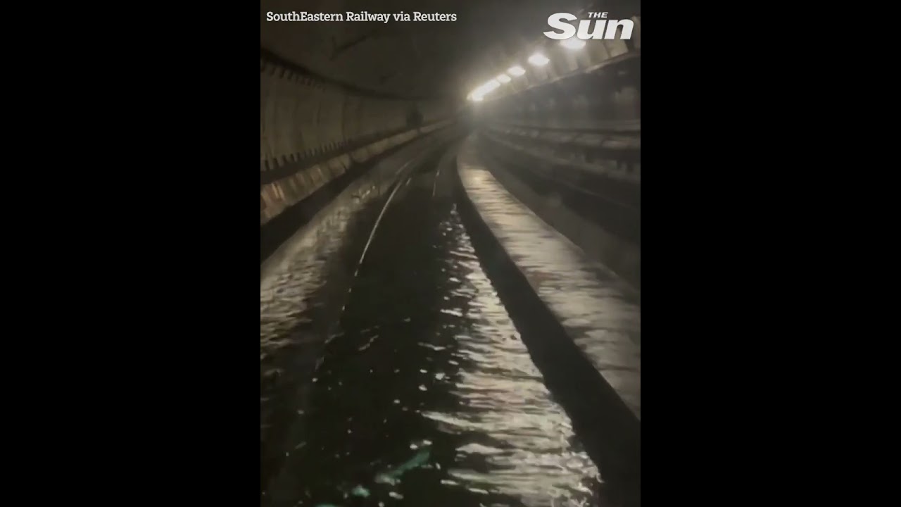 Train tunnel flood near London causes Eurostar train chaos #shorts