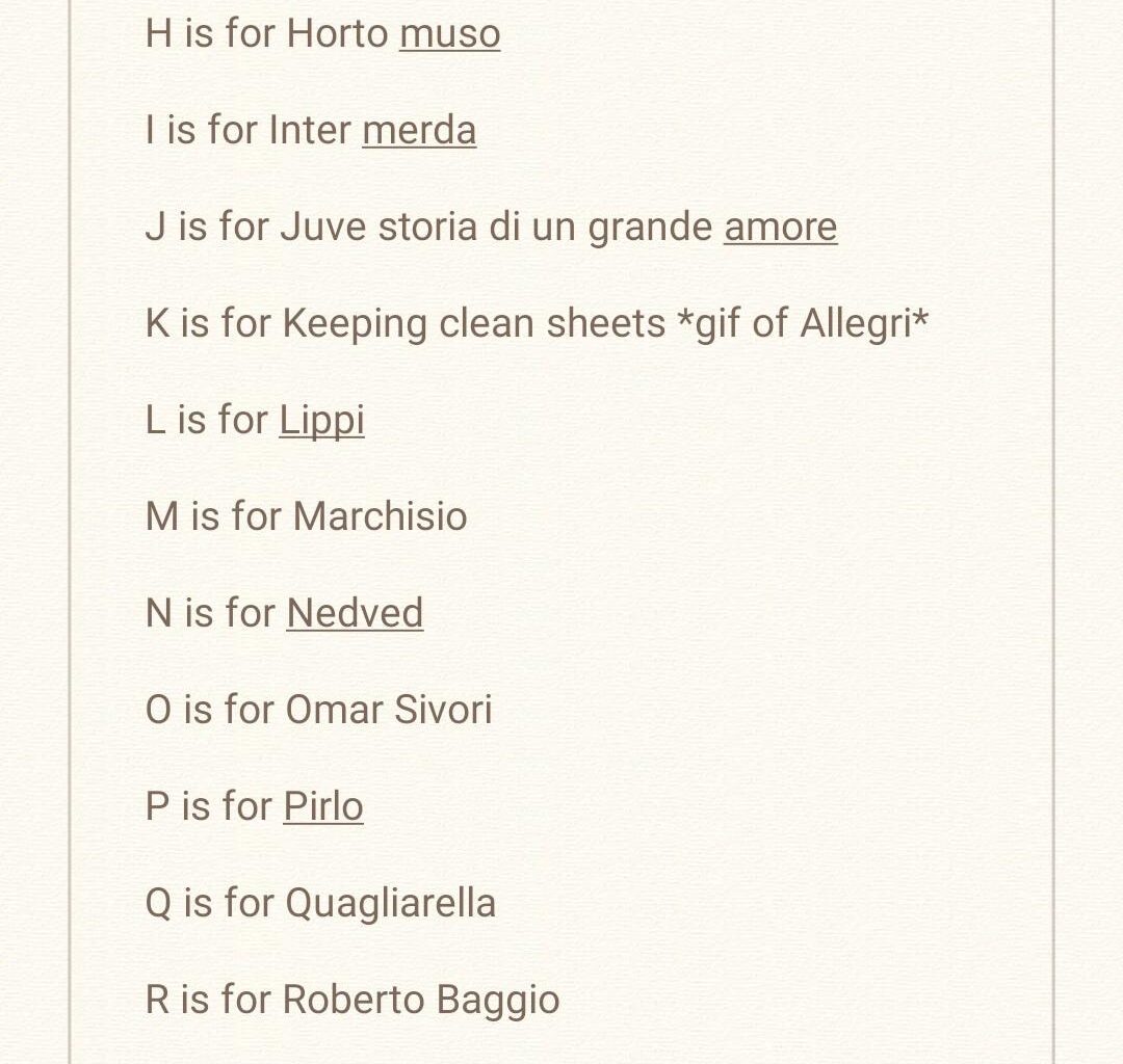 r/Juve's alphabet. V is for our Stradivari Vialli. Let's continue with W!