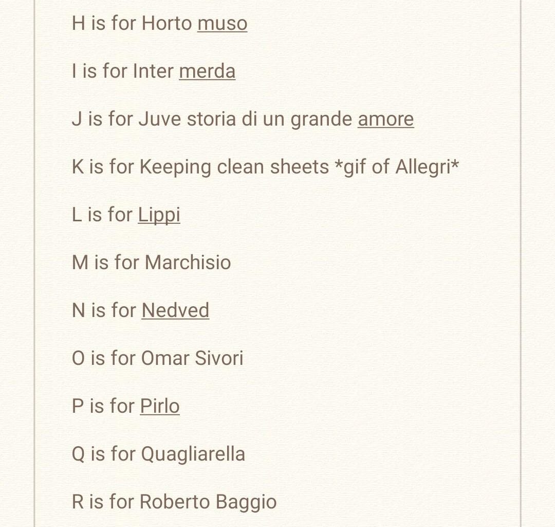 r/Juve's alphabet. T is for Trezegol Trezeguet. Let's continue with U!