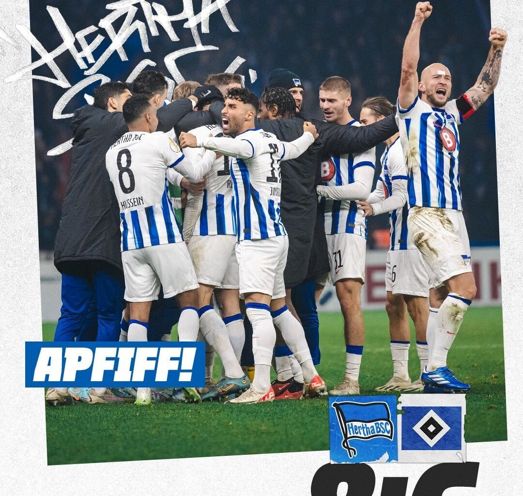 Hertha BSC besiegt den Hamburger SV im Elfmeterschießen und steht im Viertelfinale des DFB-Pokal