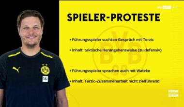 Proteste beim BVB: So sollen die Führungsspieler das gespräch mit Terzic gesucht haben. Die Spieler seien mit der herangehensweise (zu Defensiv) der Spiele unzufrieden. Auch mit Watzke sprachen die spieler. Die Zusammenarbeit mit Terzic sei nicht zielführend.