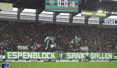 „Jederzit und überall: Kei Fuessball mit Red Bull!“: Der Espenblock St. Gallen fordert den eigenen Verein auf, das geplante Testspiel umgehend wieder abzusagen und sich auf die eigenen Werte zu besinnen.