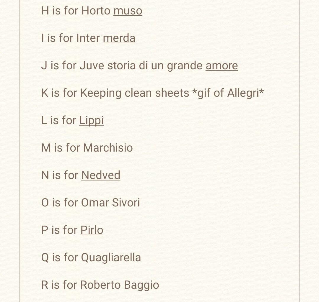 r/Juve's alphabet. U is for Uno - zero. Let's continue with V!