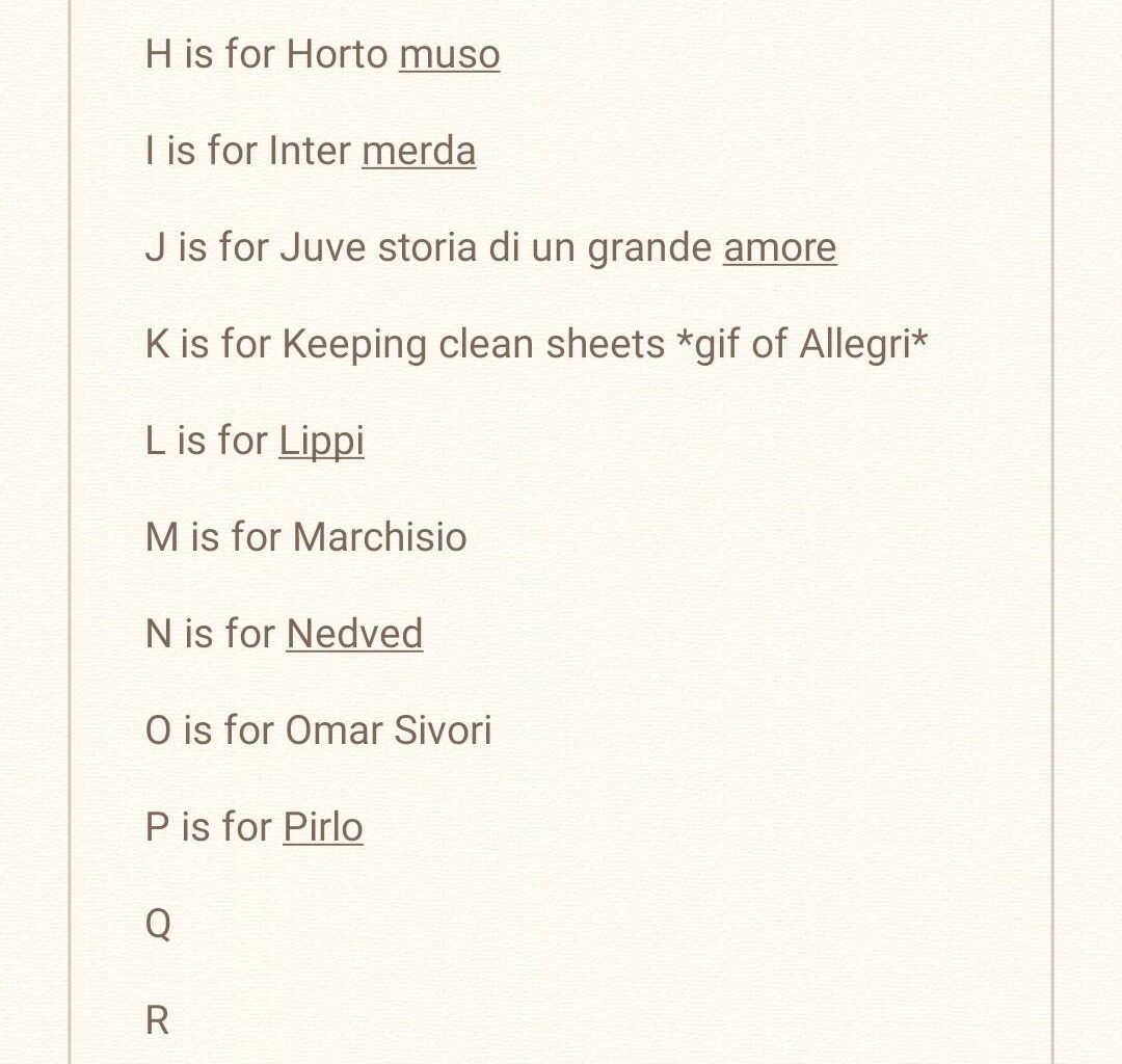 r/Juve's alphabet. P is for (despite fierce competition from all-time greats like Platini and Padoin) Pirlo. Let's continue with Q!
