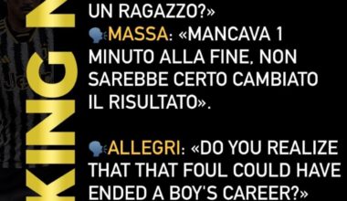 Massa about the foul on Yildiz: “There was one minute left, the result wouldn’t have changed.” posted by @juventus.graphics