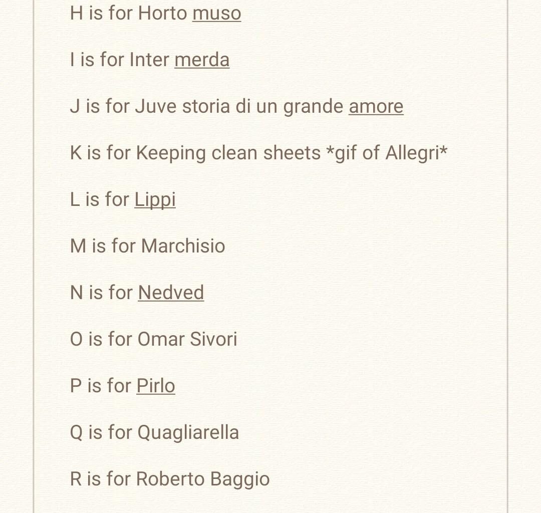 r/Juve's alphabet. W is for (narrowly) Winning. Let's continue with X!