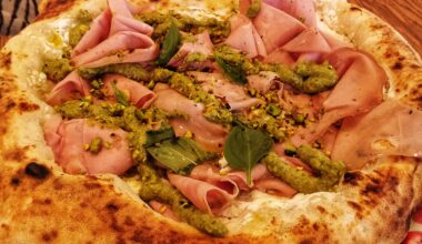 Pizza mortadelle pistache de chez Peppe