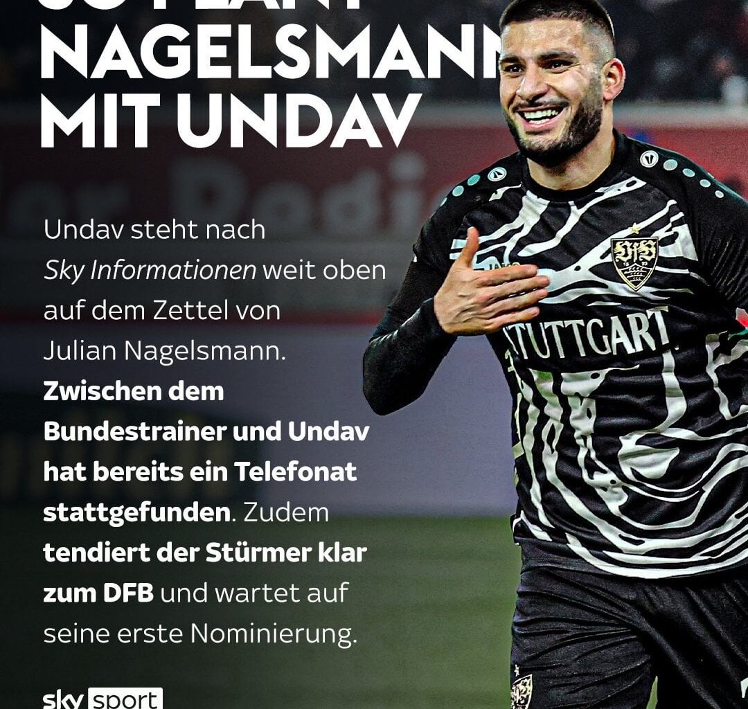 Deniz Undav trumpft beim VfB groß auf. Trifft er im kommenden Jahr auch für die deutsche Nationalmannschaft? Unter der Voraussetzung, dass der Stürmer weiter trifft, plant der Bundestrainer, ihn zu den nächsten beiden Länderspielen im März einzuladen.