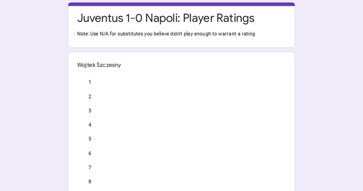 Juventus Napoli: Player Ratings!