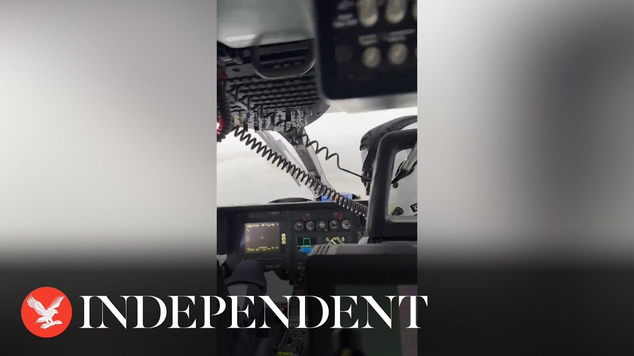 Storm Gerrit: Helicopter pilots buffeted about cockpit through heavy winds