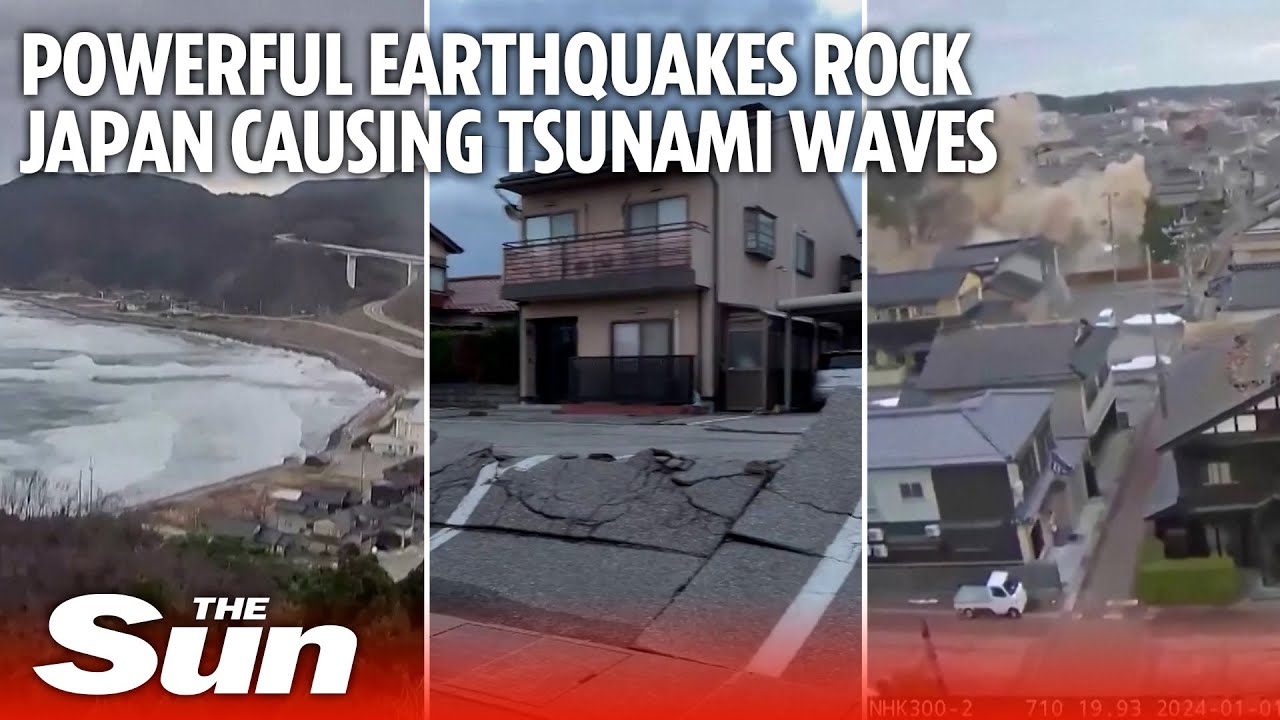 Tsunami waves HIT Japan as it braces for 16ft swells & coasts are evacuated after 7.6 earthquake