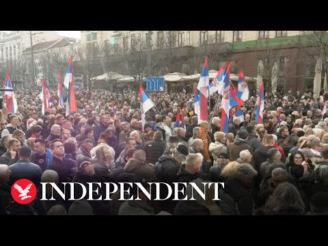 Watch again: Thousands protest in Belgrade over Serbian election result