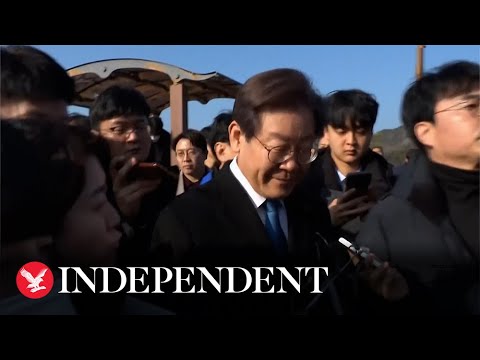 South Korean opposition leader Lee Jae-myung stabbed in neck as he speaks to reporters