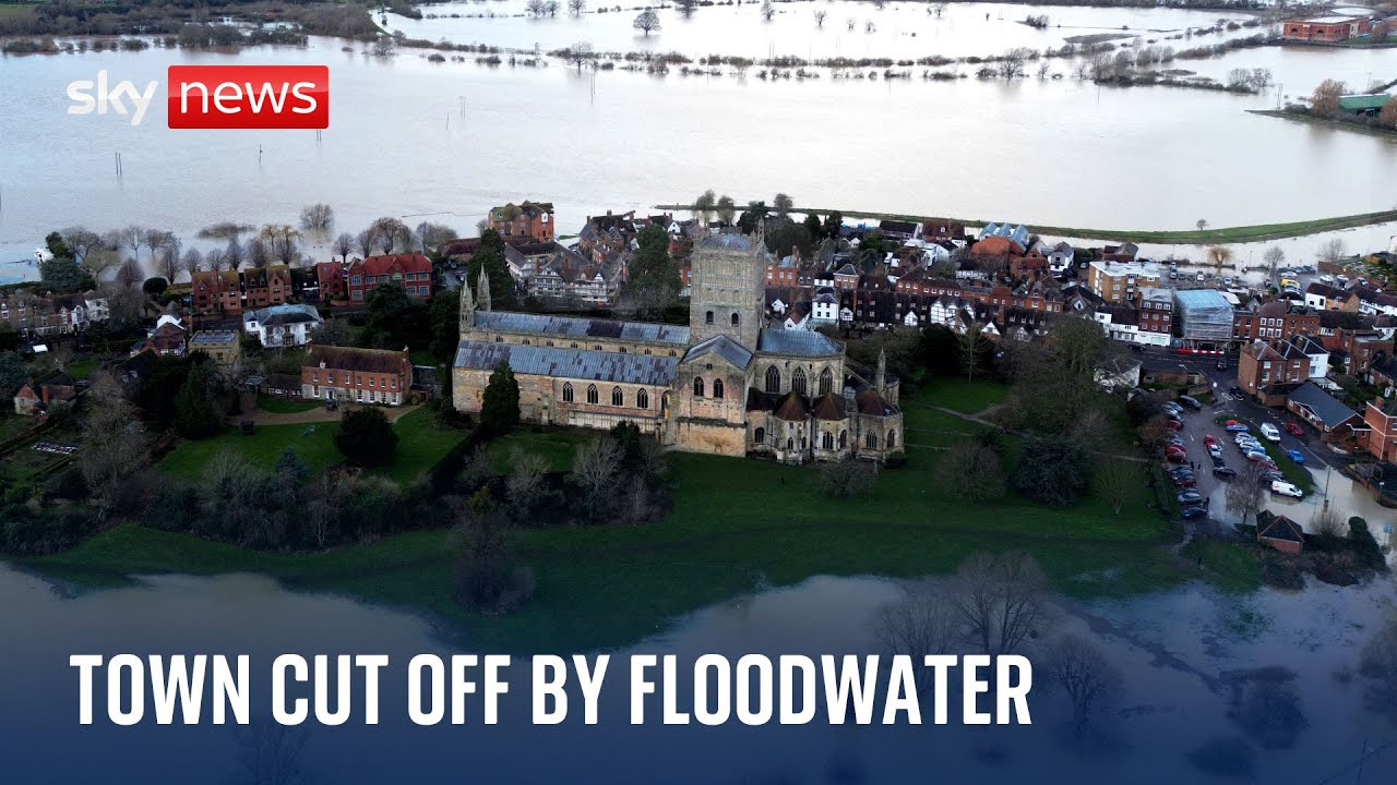 Town cut off as Britain is battered by more heavy rain