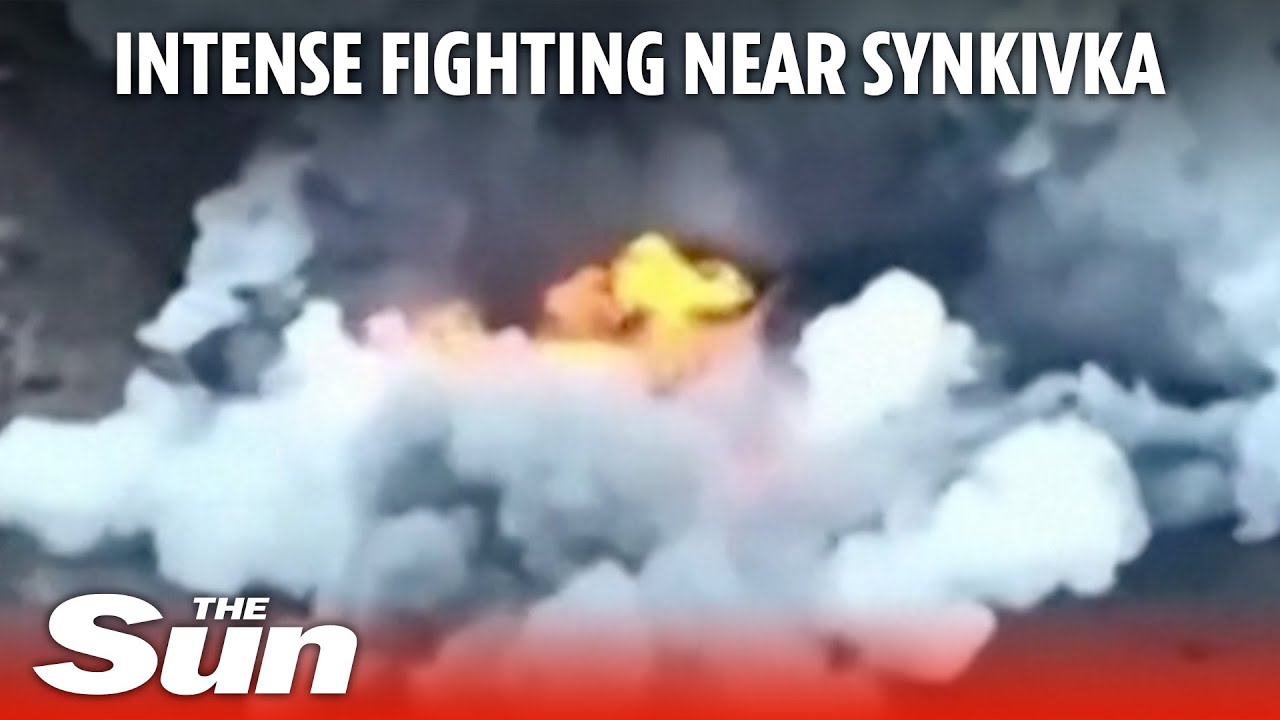 EXPLOSIVE skirmish erupts between Ukrainian and Russian forces in confrontation near Synkivka