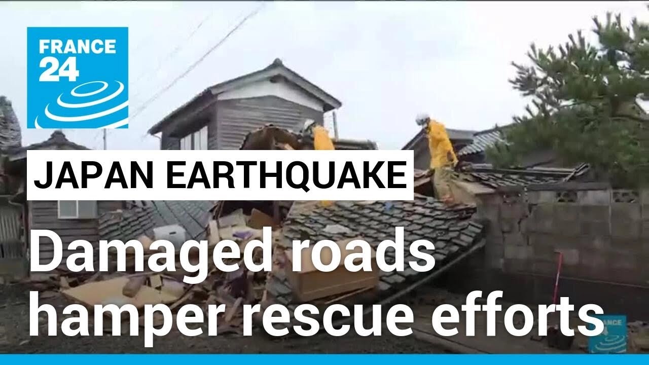 Emergency workers in Japan contend with damaged roads after deadly New Year's Day quake