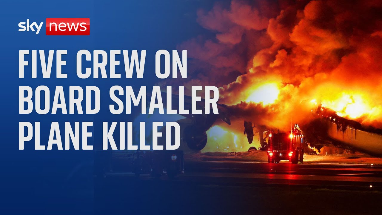 Japan plane fire: Five crew members on coastguard flight killed after crash