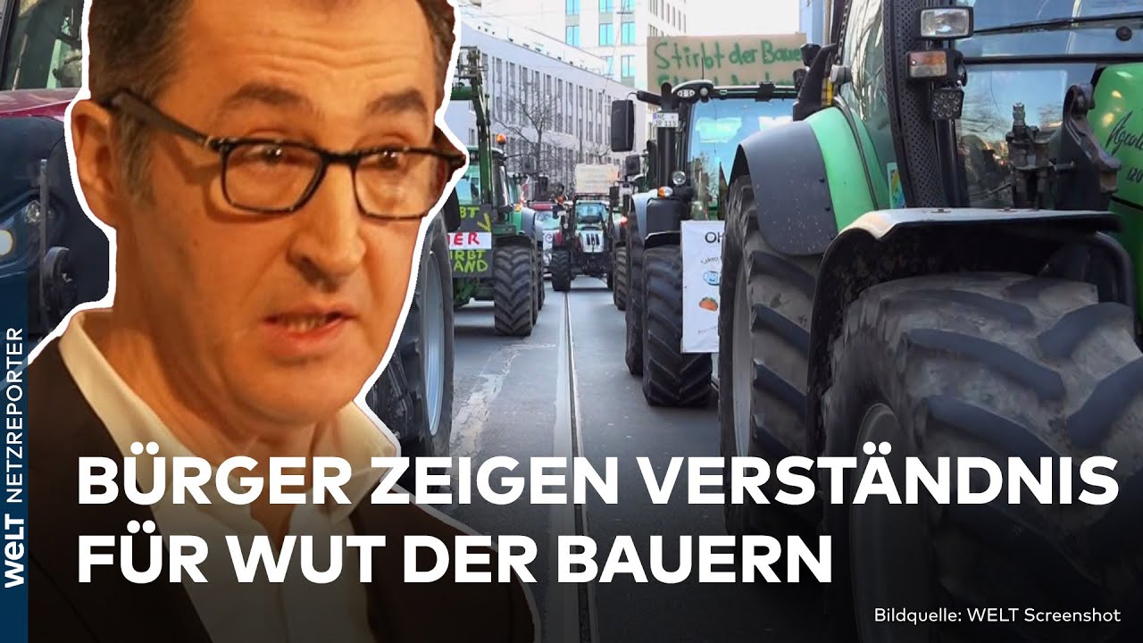 WUT AUF DIE AMPEL: Landwirtschaftsminister Cem Özdemir stellt sich Bauern | WELT News