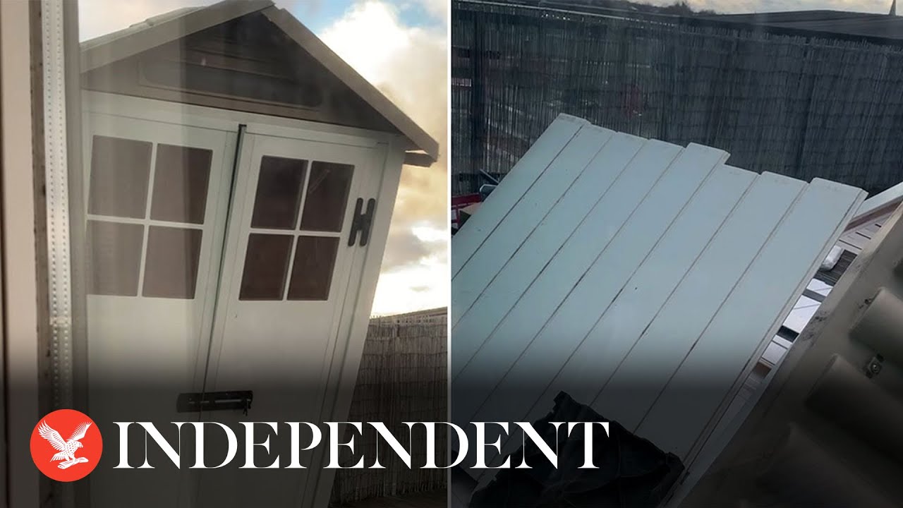 Garden shed collapses as Storm Henk brings winds of 69mph to London