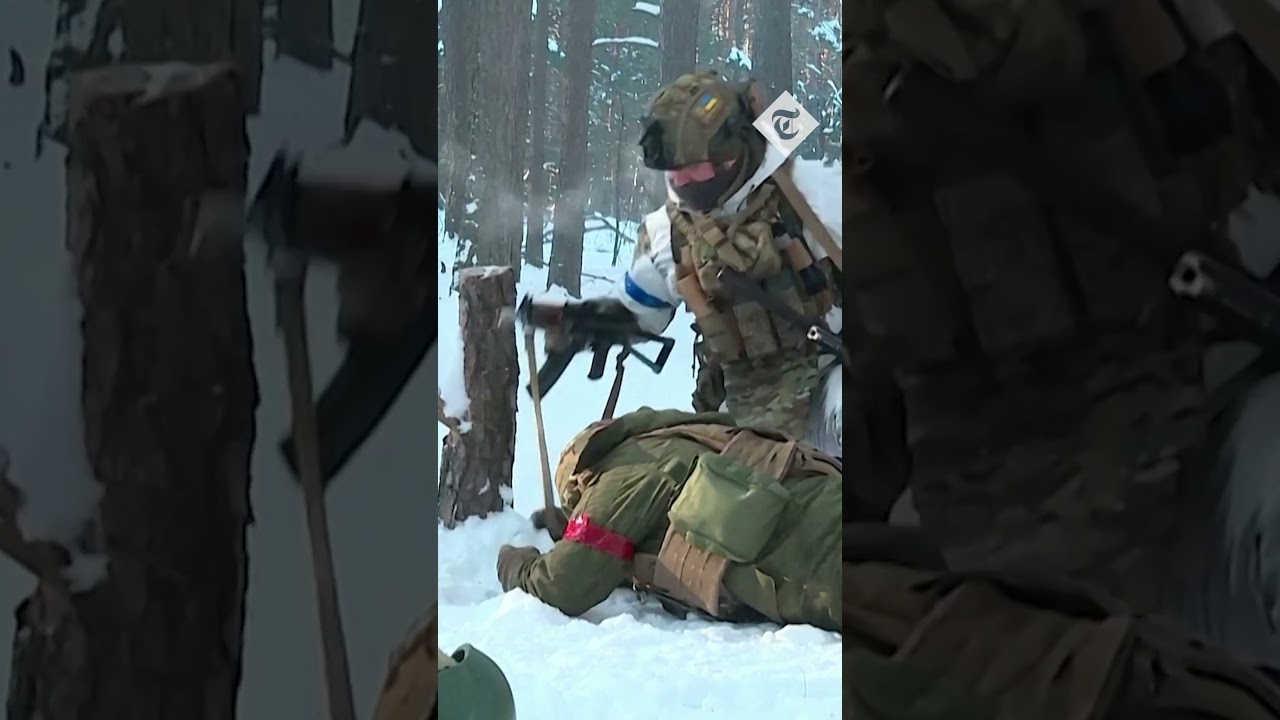 Ukraine: Soldiers hold mock anti-sabotage drills at Belarus border