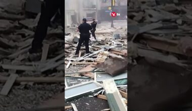 Debris blankets roads after Texas explosion #shorts